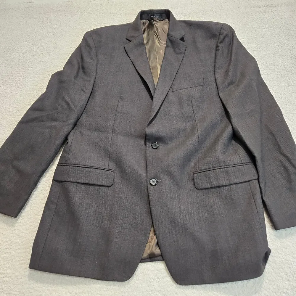 Lauren Ralph Lauren 100% Wool Suit Jacket Sports Coat Men's 44L Dark Brown